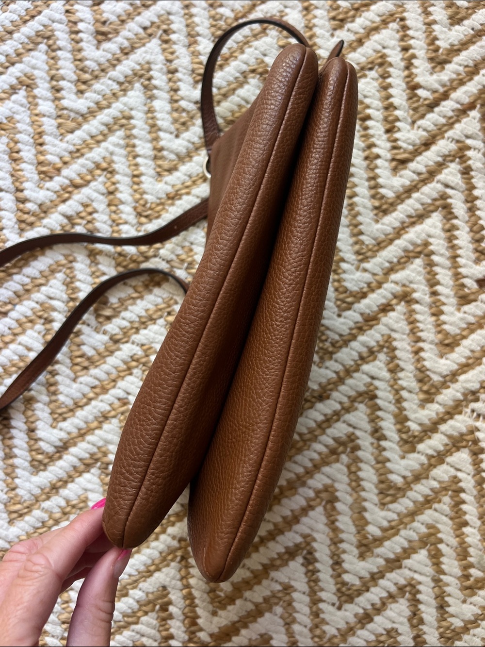 Coach Brown Pebbled Leather Crossbody Bag - Picture 9 of 9